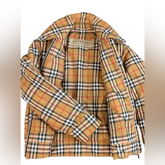 Burberry Beige Vintage Check Print Knowstone Puffer Jacket - Picture 4 of 9